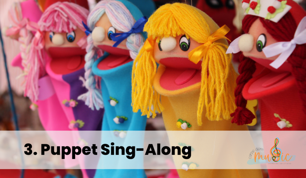 Singing game with puppets
